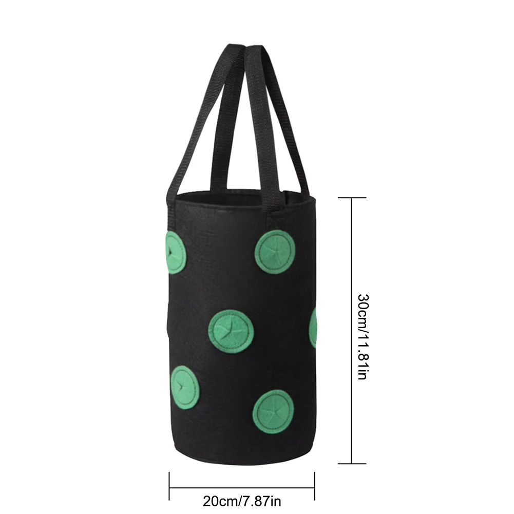 

Hanging Strawberry Planting Felt Cloth Planting Container Bag Thicken Garden Pot Plant Grow Bag With Visualization Pockets