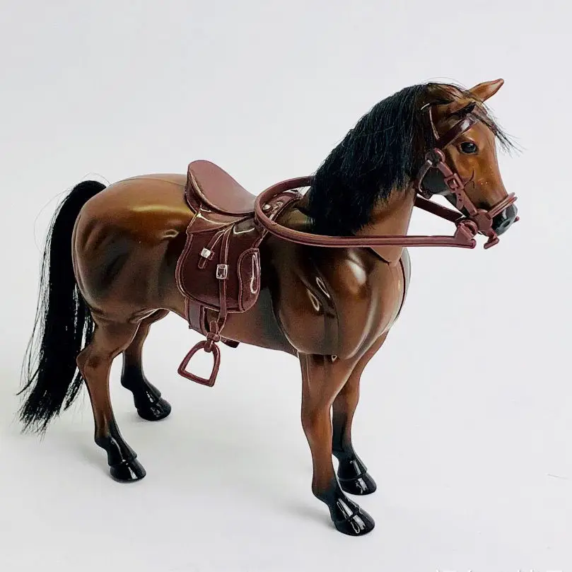 20cm simulation horse Bjd doll simulation horse mount toy doll mount soldier accessories horse and saddle
