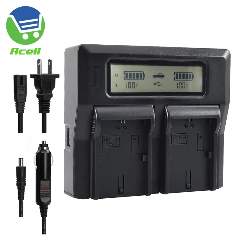 LP E6 E6NH LCD двойное зарядное устройство для Canon EOS R5 R6 Ra R 6D 7D 80D 90D камера Blackmagic