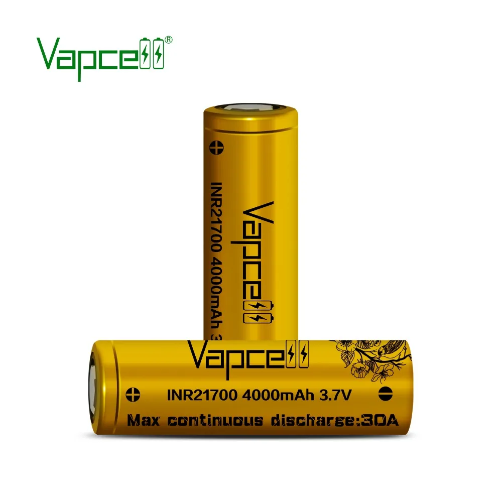 1 доллар купон Vapcell 21700 4000mah 30A 40T золото 3,6 v перезаряжаемая батарея для фонарика/электроинструментов