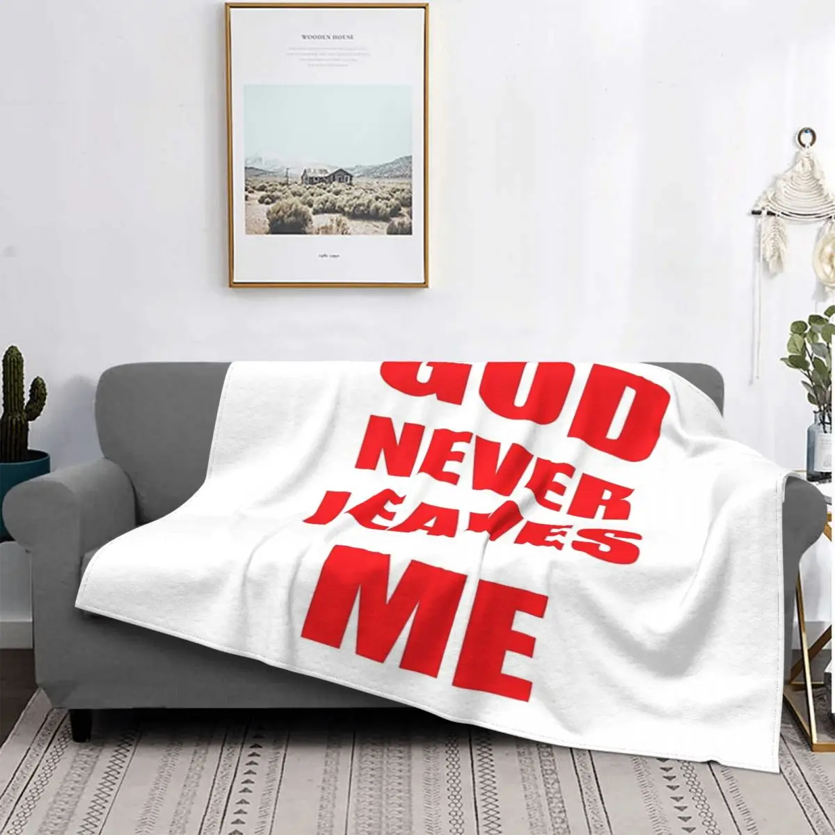 

God Never Leaves Me-manta a cuadros para cama, cobertor doble, 4 unidades