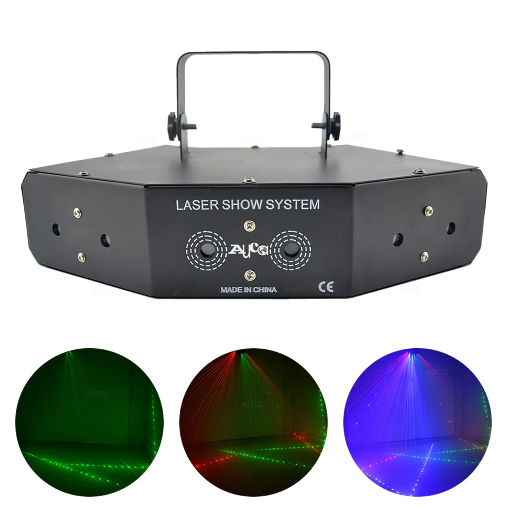 AUCD 6 Eye 7 каналов DMX двойной RGB луч сети матричный проектор лазерные огни Дискотека