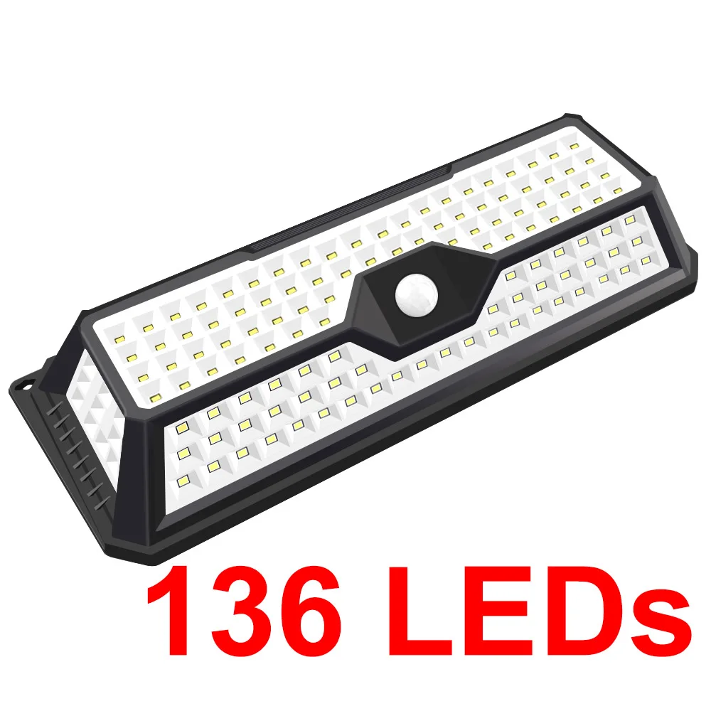 136LEDs Светодиодный садовый светильник, наружные настенные лампы для газонов, 136 светодиодный светильник на солнечной батарее, Ландшафтная декоративная садовая лампа на солнечной батарее - Испускаемый цвет: 136LEDs