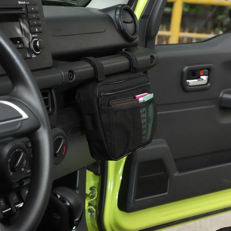 

2 Pcs Car Accessories: 1 Pcs Passenger Grab Handles Accessory Storage Pouch & 1 Pcs Front Reading Light Lamp Cover
