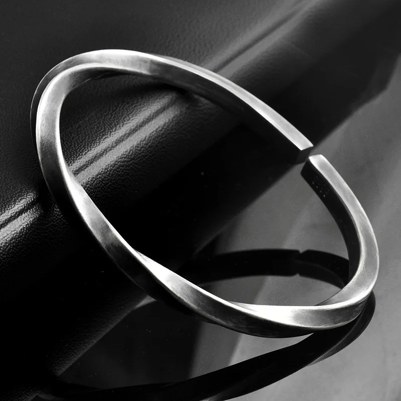 Мужской браслет из серебра 925 пробы в стиле панк|Гибкие и жесткие браслеты| |