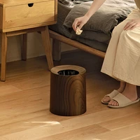 trash can home living room bedroom light luxury creative retro chinese imitation wood grain double layer coverless trash basket
