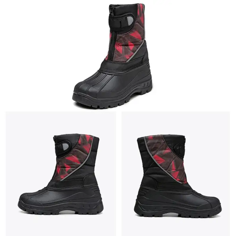SKHEK New Children Snow Boots Girls Shoes Kids Winter PU Leather Boots Fashion Plush Water-Proof Boys Sneakers 945