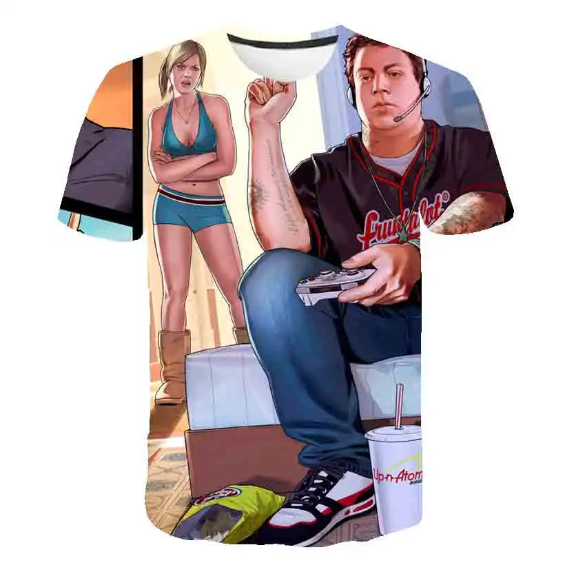 Футболка Grand Theft Auto Game GTA 5 для мальчиков Повседневные Удобные топы футболка