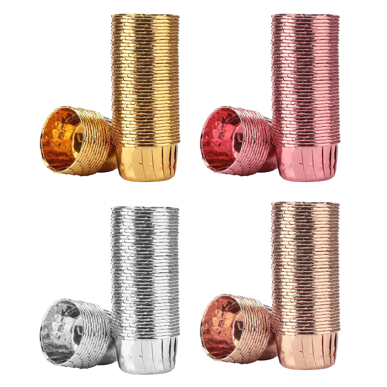 

50x Cupcake Wrappers Foil Cup Cake Cases Paper Baking Cups Muffin Decor