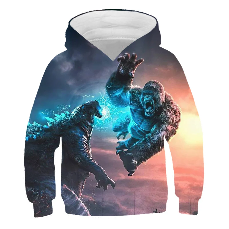 

3D Kids Hoodie Godzilla- Animal Sweatshirt for Boys Girls 3D Printed Tops Child Long Sleeve Fashion Cool Children Clothes
