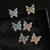 funmode fashion design multicolor butterfly shape female ring for women gold color bulk bague femme wholesale fr265