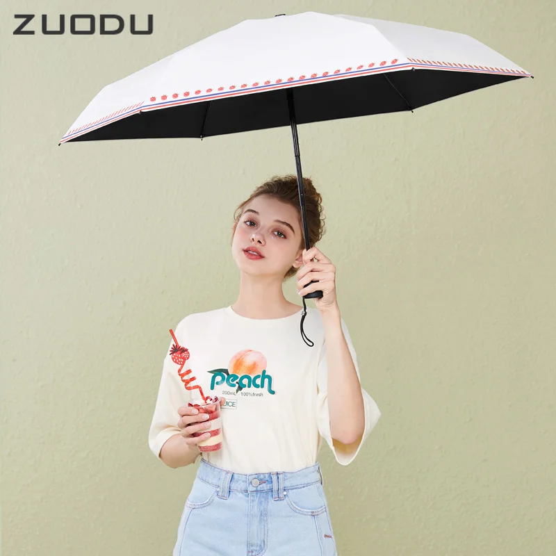 ZUODU мини-зонт с защитой от ультрафиолета для женщин складной маленький зонт