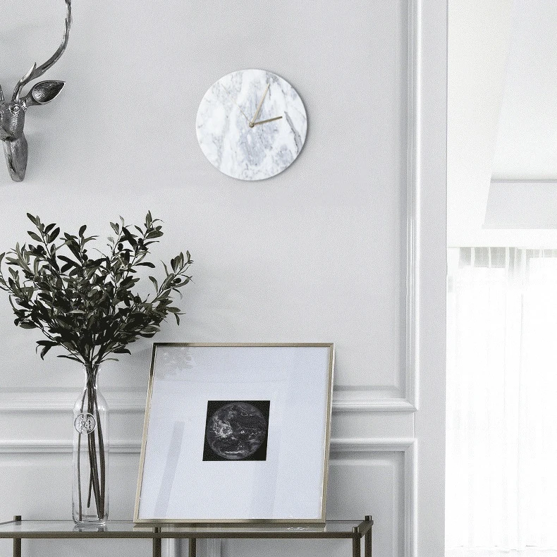 

Marble Clock Minimalist Modern Design Wall Clocks Kitchen Art Personality Nordic Wall Watch Home Decoration Accessories