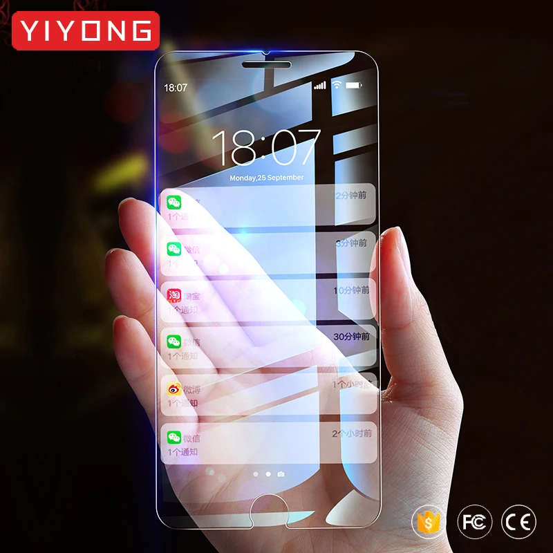 YIYONG закаленное стекло для iPhone 6 6s 7 8 Plus HD прозрачный анти синий луч света экран протектор для iPhone X XR XS Max стекло