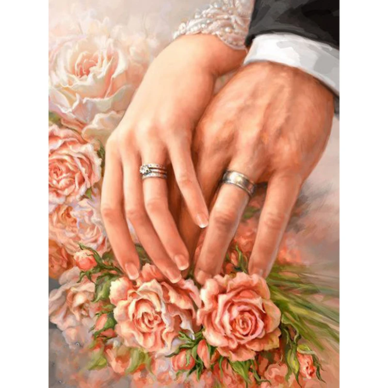 

100% Full 5D Diy Daimond Painting "Rose Couple" 3D Diamond Painting Round Rhinestones Diamant Painting Embroidery People