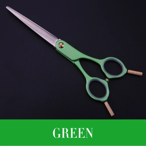 green Fenice высококлассные 6 дюймовые профессиональные ножницы для стрижки собак, прямые ножницы, инструменты для ухода за домашними животными Tijeras Makas - Цвет: green