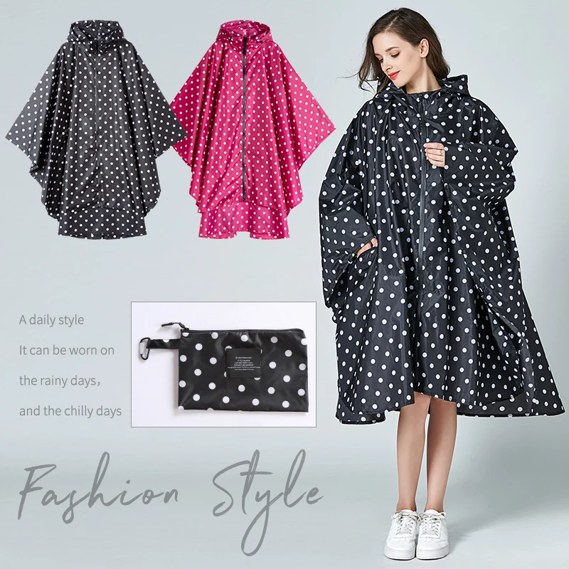 Модный водонепроницаемый длинный дождевик Женский для туризма походов