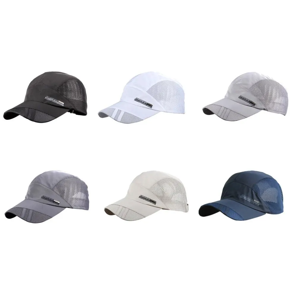 

Fashion Mens Summer Outdoor Sport Baseball Hat Running Visor Cap Hot Popular New Cool Quick Dry Mesh Cap 6 Colors