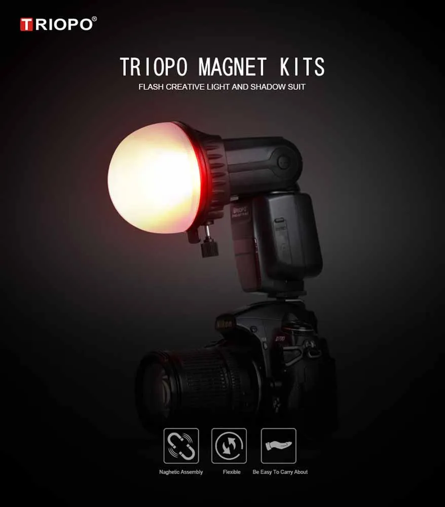 

TRIOPO MagDome цветной фильтр отражатель сотовая фотография аксессуары наборы для GODOX