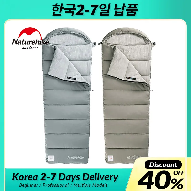 

Naturehike Sleeping Bag Ultralight Waterproof Splice Cotton Envelope Double Person Tent Camping Portable With Cap Sleeping Bag