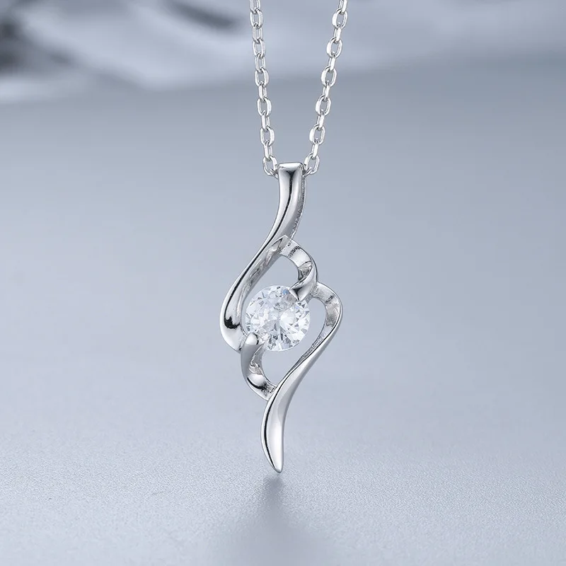 

Ms 925 sterling silver necklace spiral pattern zircon necklace pendant contracted exquisite fashion jewelry gifts