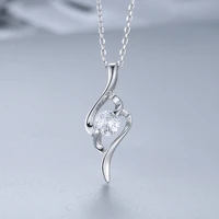 ms 925 sterling silver necklace spiral pattern zircon necklace pendant contracted exquisite fashion jewelry gifts