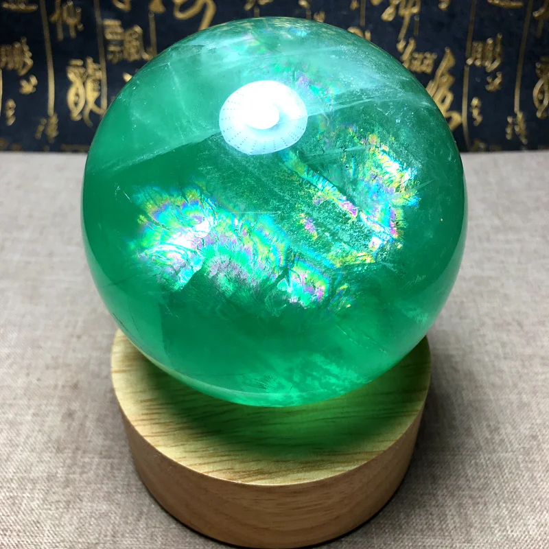 

85mm/1000G Rainbow Natural Fluorite Crystal Ball Home Decor Healing