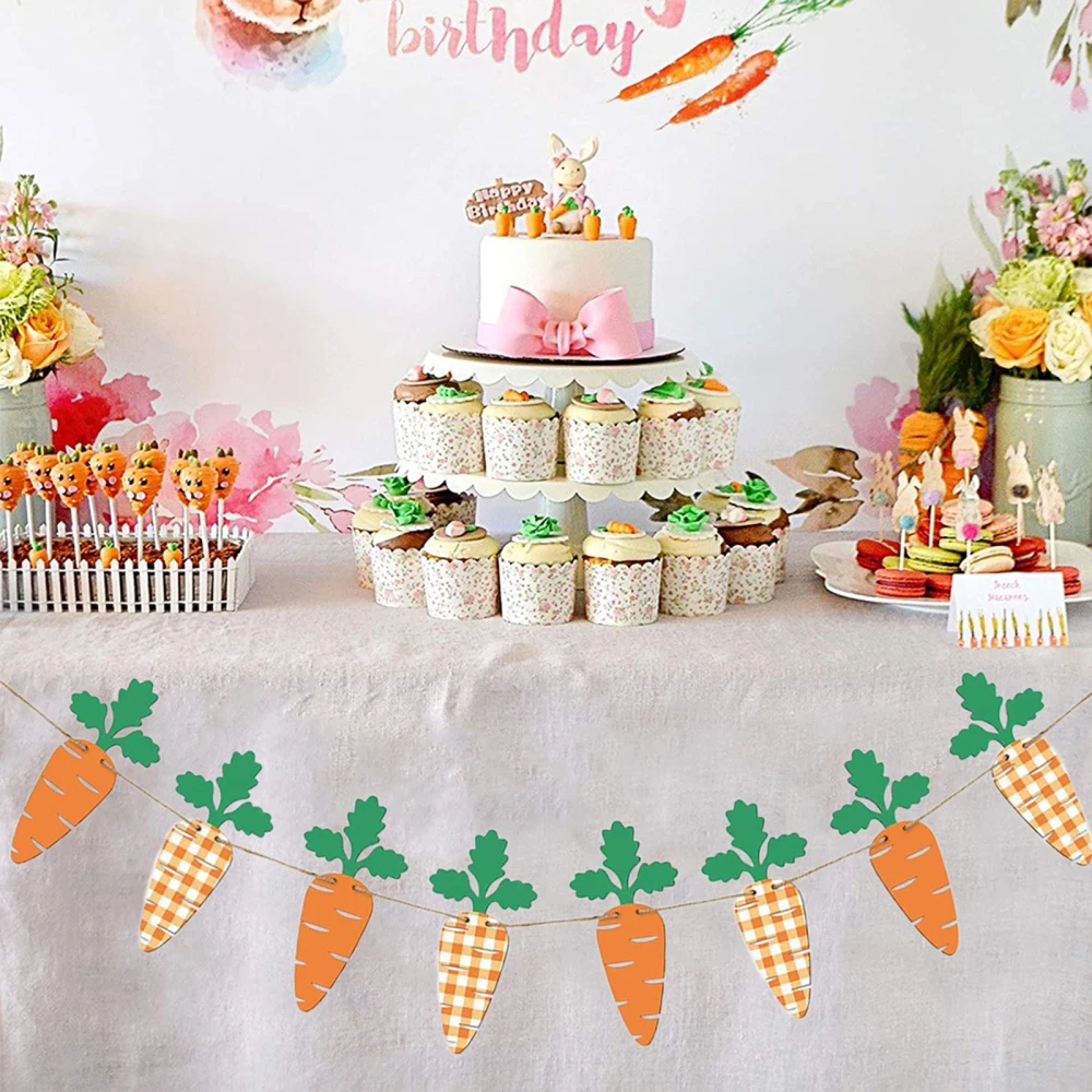 

Украшение для вечерние, яркий флаг моркови, баннер для спальни, цветные праздничные принадлежности, разные цвета моркови