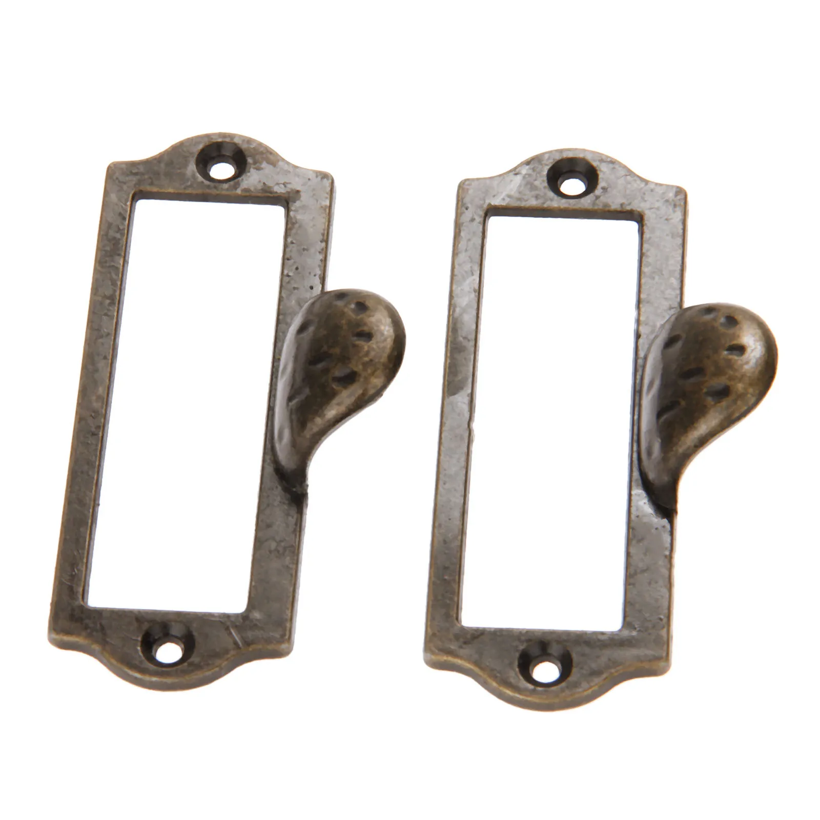 DRELD 2Pcs Antique Brass Zinc Alloy Label Pull Frame Handle File Name Card Holder For Furniture Cabinet Drawer Box Bin 87*45mm |