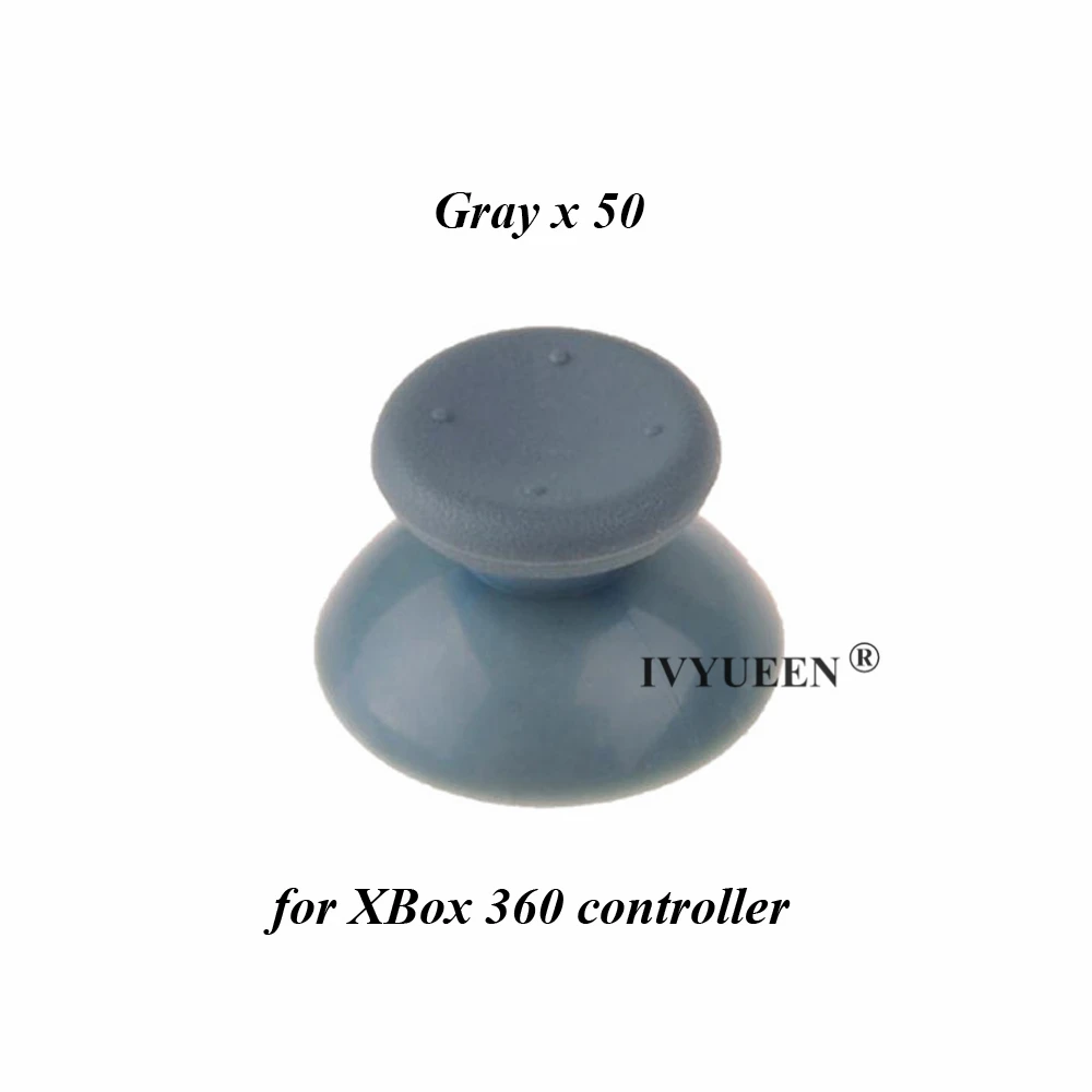 Gray 50 шт серый/черный аналоговый джойстик ДЖОЙСТИК Крышка Грибная головка рокер ручка Крышка для microsoft Xbox 360 контроллер - Цвет: Gray