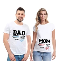 2021 new cute dad mom baby printed couple maternity t shirt pregnancy announcement shirt couple pregnant tshirt