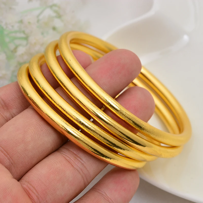 24 K Fine Gold GF браслет в дубайском стиле Африка Арабские украшения 4 шт. сборка Мода Дубай абразивный взрывной браслет ювелирные изделия