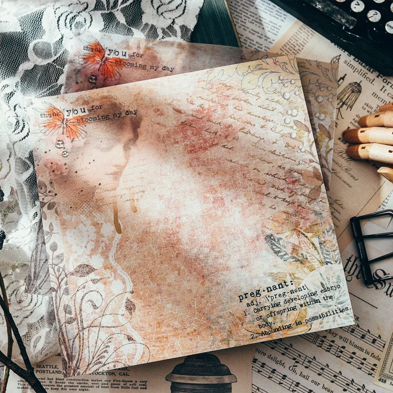 KLJUYP Vintage Material Paper Set for Scrapbooking DIY Projects/Photo Album/Card Making Crafts | Дом и сад