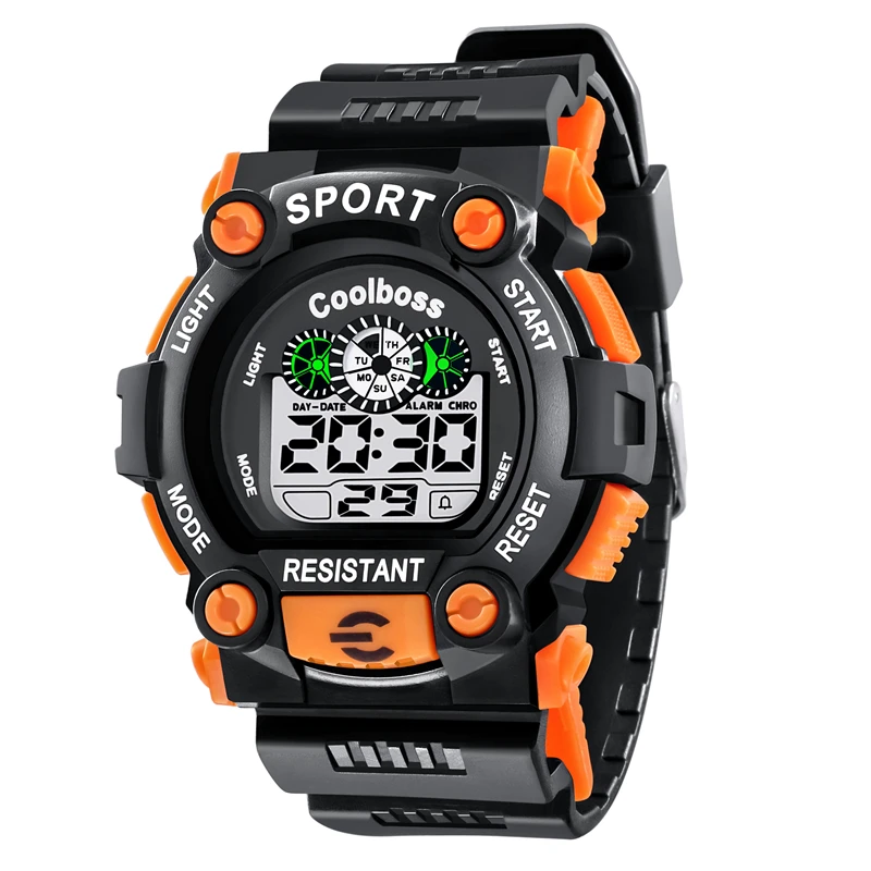 Модные мужские повседневные спортивные часы цифровые наручные светодиодные