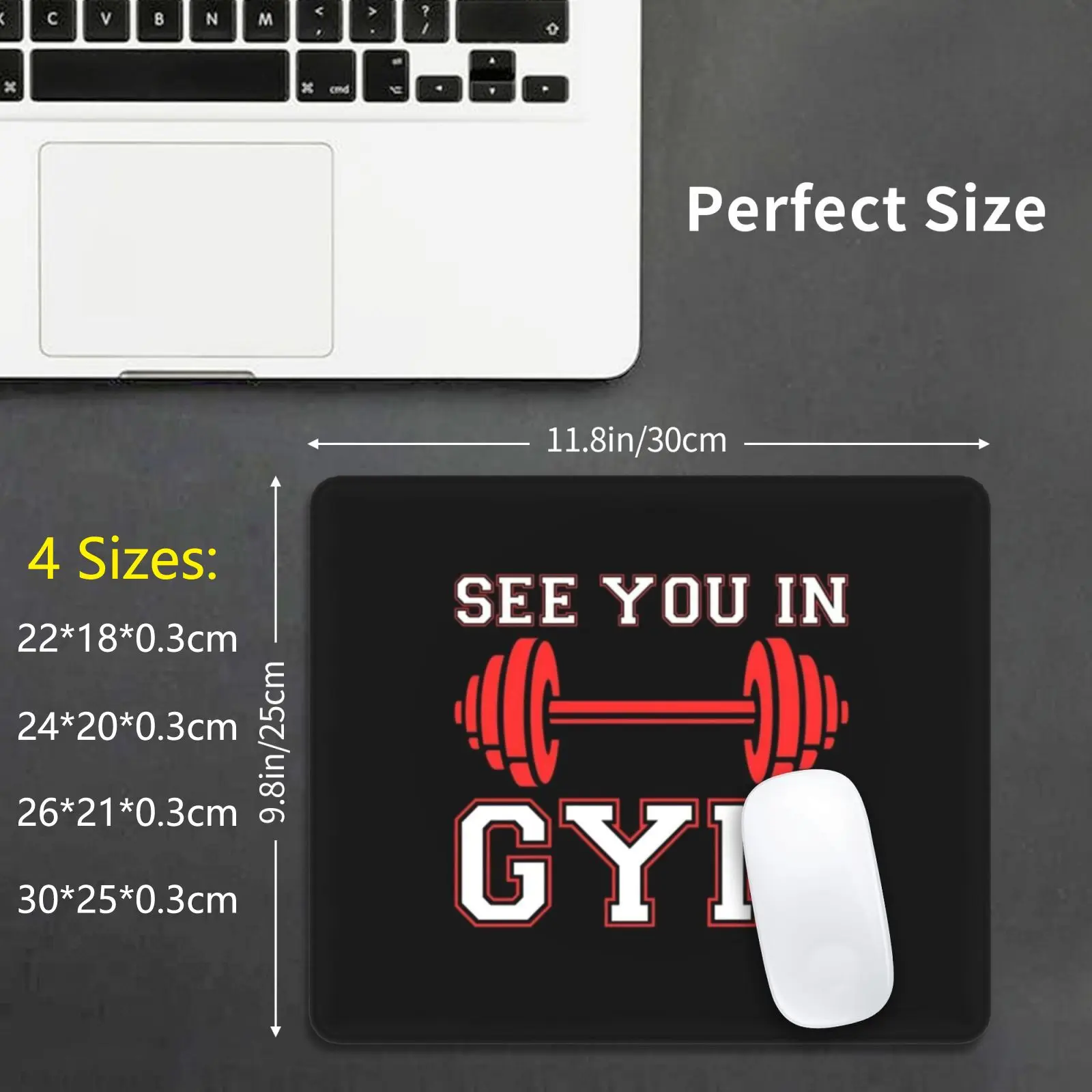 

Видеть вас в тренажерном зале Фитнес тренировки весов Мышь накладка DIY принт Фитнес тренировки Фитнес тренажерный зал гири