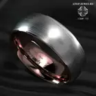 Мужское вольфрамовое кольцо ATOP 8 мм, серебристый, матовый, с инкрустацией из розового золота, обручальное кольцо, Бесплатная доставка