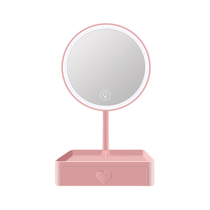 Настольный макияж зеркало коробка для хранения светодиодный трехцветный