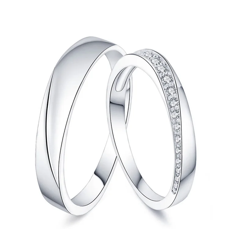 

TR540 925 Simple couple ring in sterling silver