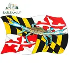 EARLFAMILY 13 см x 7,6 см Автомобильная наклейка s Мэрилендский государственный флаг синий краб домашний офис Виниловая Наклейка декоративная фотографика