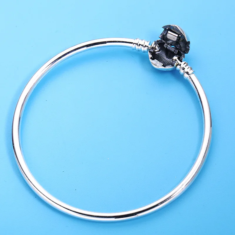 

100% 925 Sterling Silver Pan Pan Bracelet Classic Heart-shaped Versatile Bracelet Fit European Charm Bracelets Women Jewelry