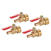 uxcell brass air ball valve shut off switch g12 male to 12 hose barb 4pcs