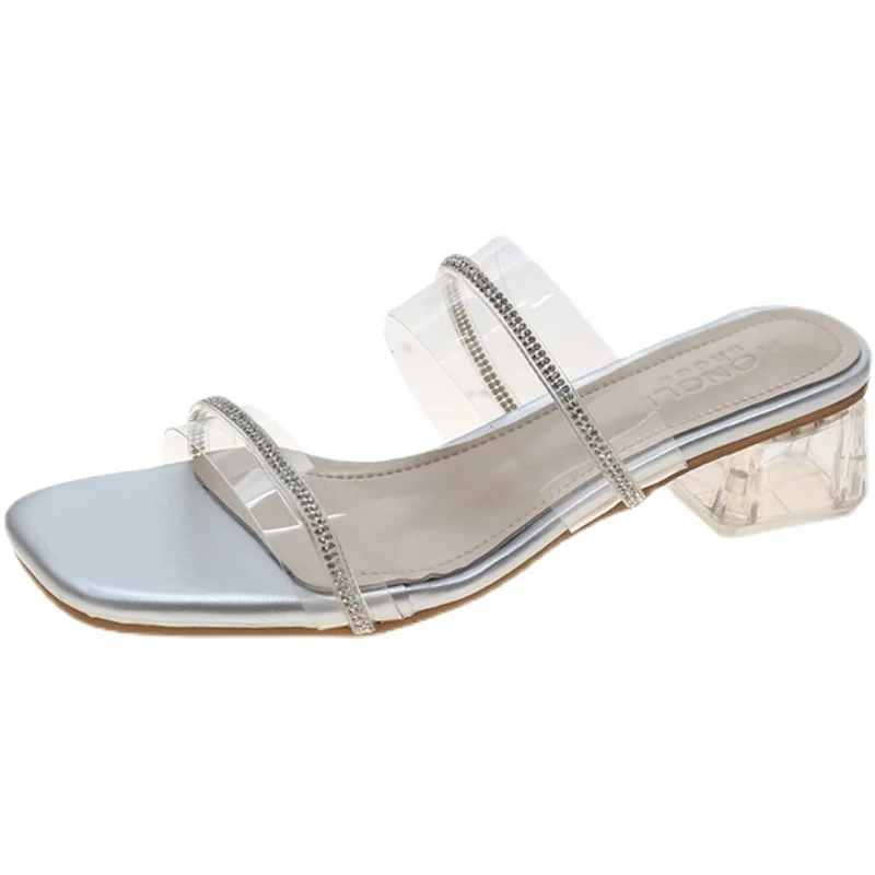 

Shoes Beige Heeled Sandals Womens Slippers Outdoor Platform Med Square heel Luxury Slides Pantofle Jelly Flip Flops Black Soft B