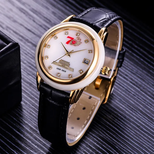 Роскошные винтажные нефритовые часы брендовые кварцевые новые мужские модные