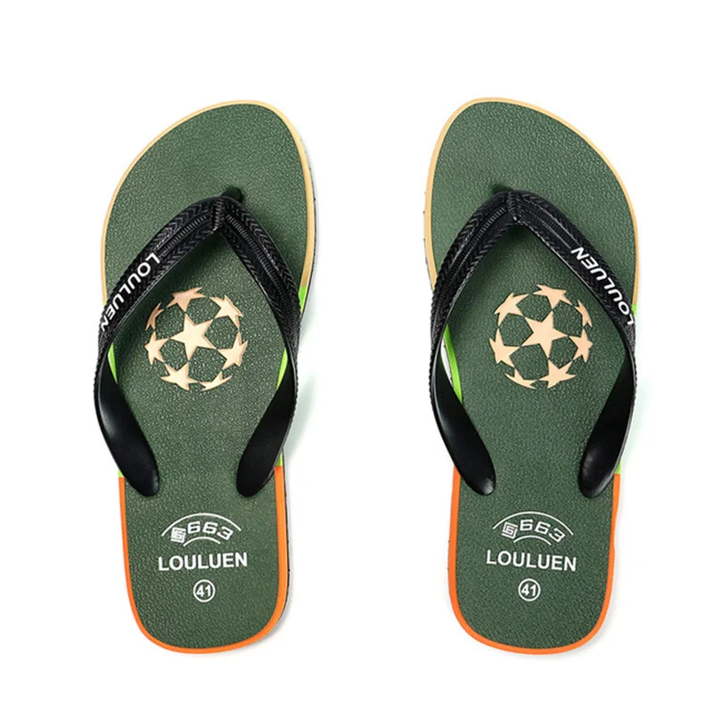 

DELFINE men's flip flops summer non-slip outdoor beach shoes trend flip-flops men's flat sandals