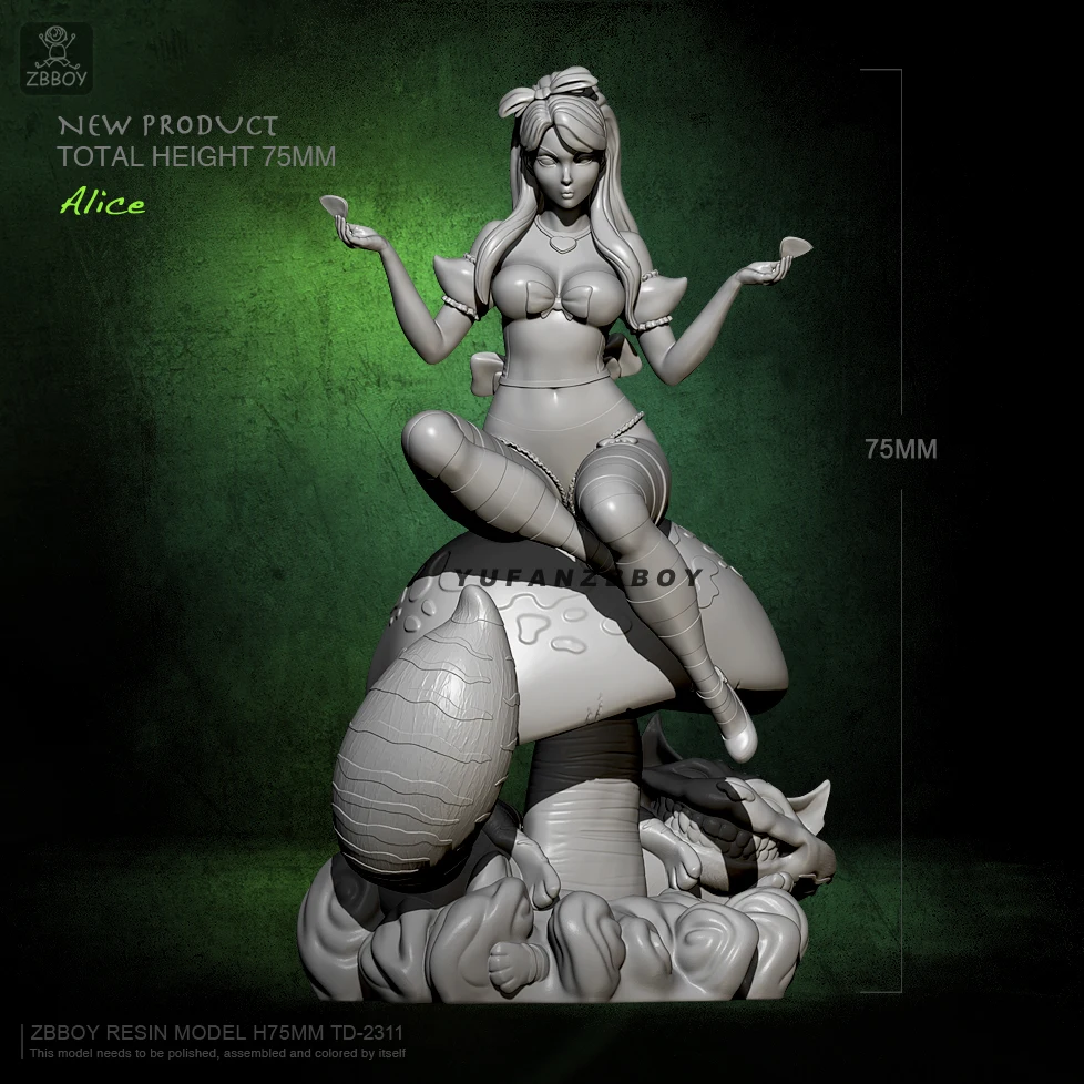 75 мм Смола Модель Наборы Алиса и волшебный кот смола фигурка Самосборная TD-2311 |
