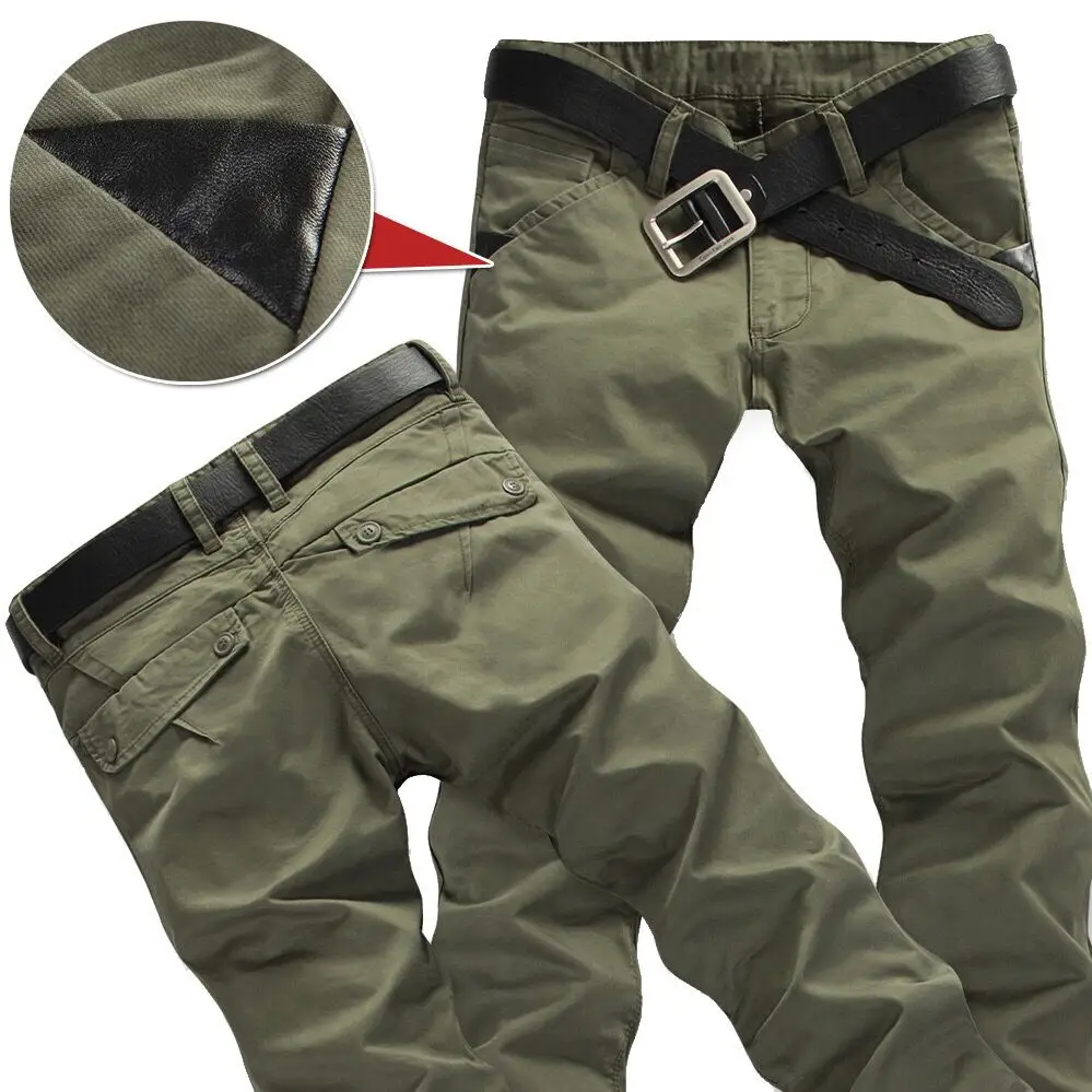 

Брюки-карго мужские зимние, повседневные меховые штаны с карманами, модные Свободные мешковатые джоггеры, рабочая одежда, 28-38