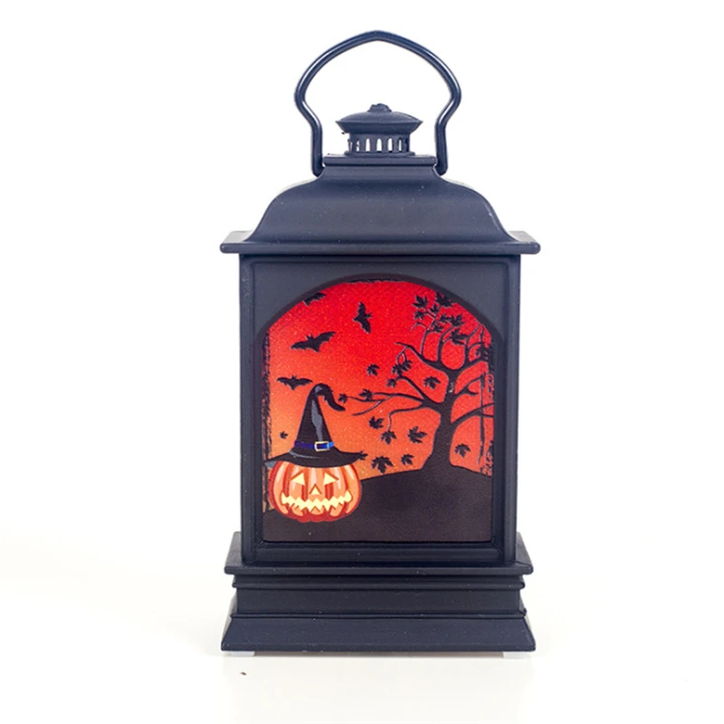 Хэллоуин украшение светодиодный ночник подвесное жуткая Тыква расписной фонарь