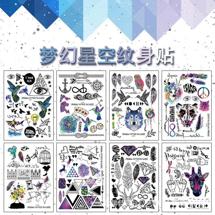 YuBeauty Birds Feather Animal Totem Temporary Tattoos LC-Series