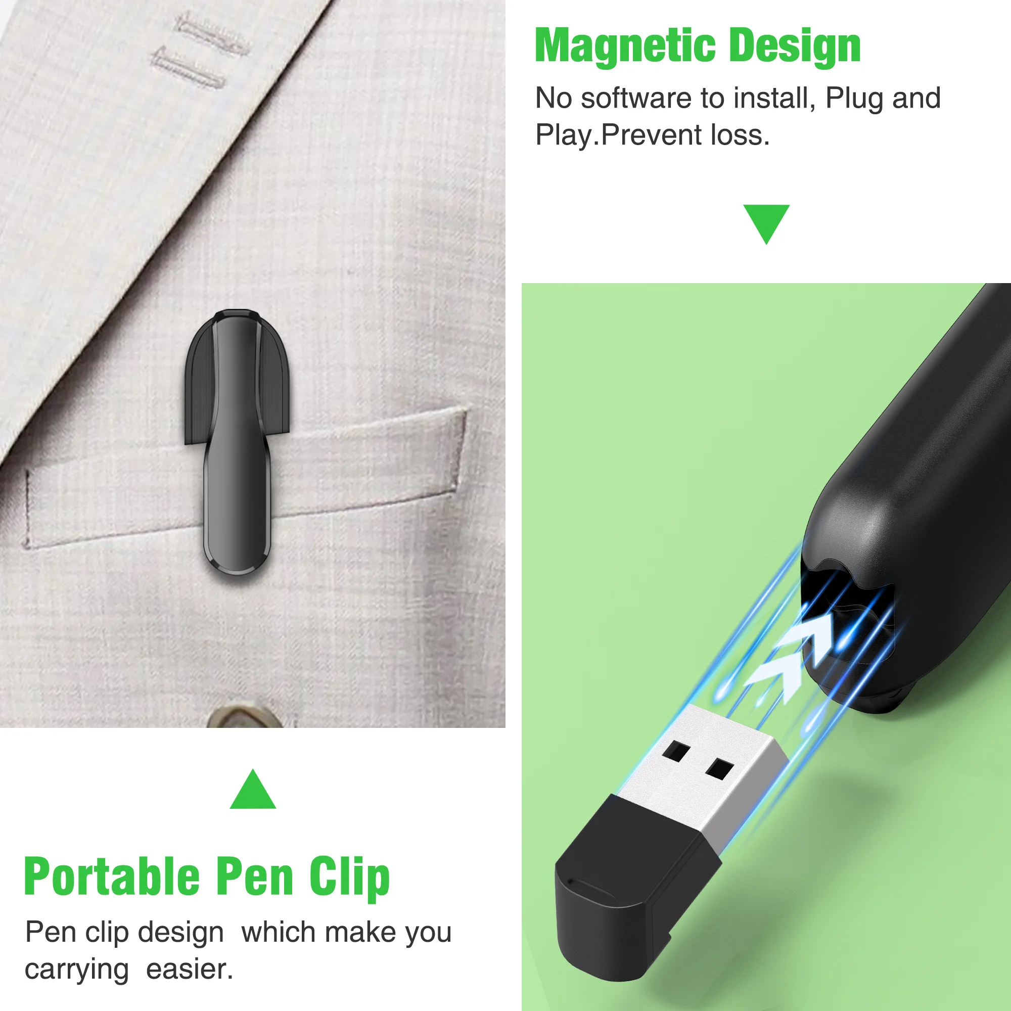 Беспроводной Презентер с зеленой лазерной указкой 2 4 ГГц