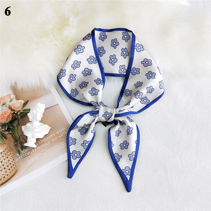 

New Women Silk satin Skinny Scarf Vintage Print Hair Neck scarves Women Headscarf Kerchief Female Shawls Accessories Mujer